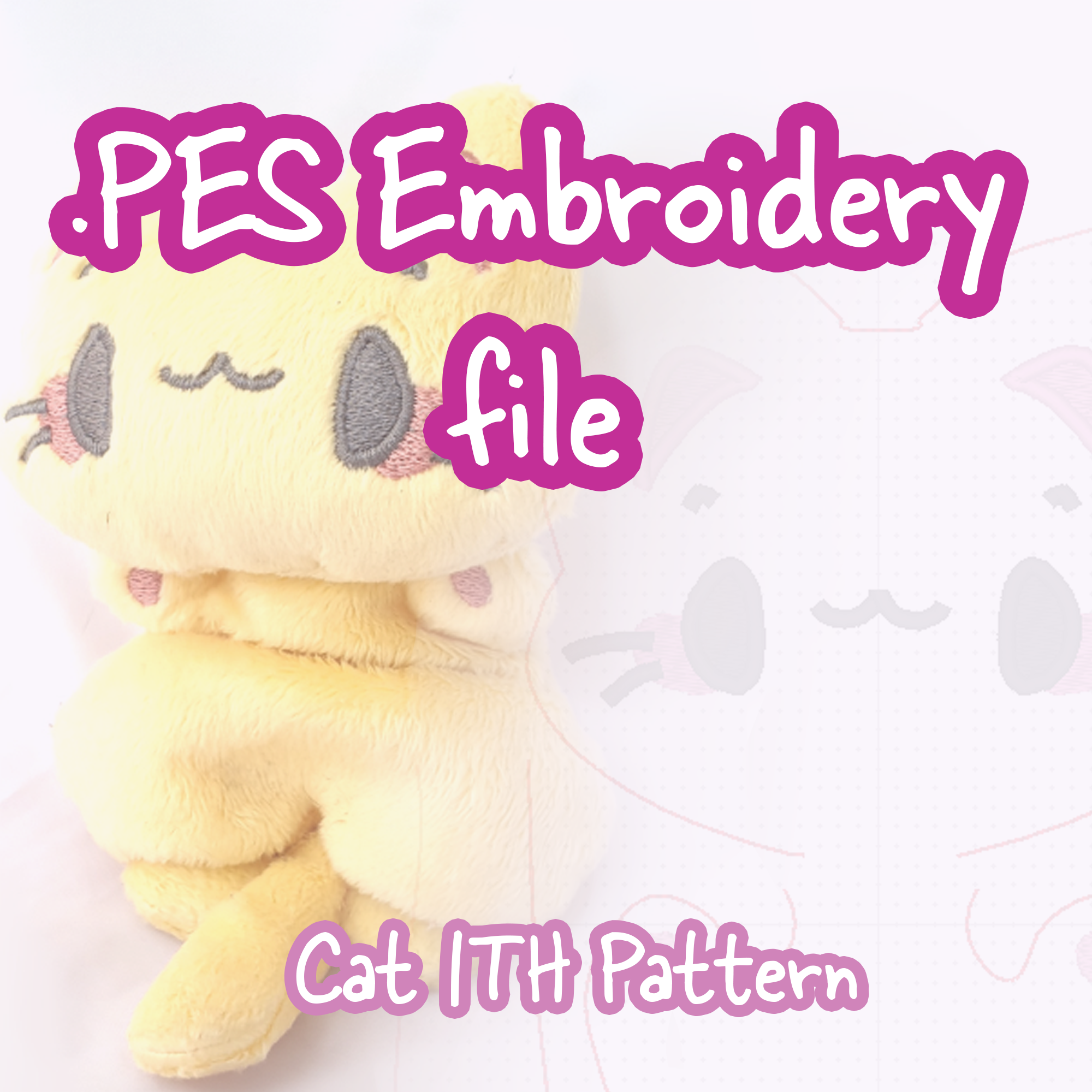 PES Embroidery File - Cat ITH pattern