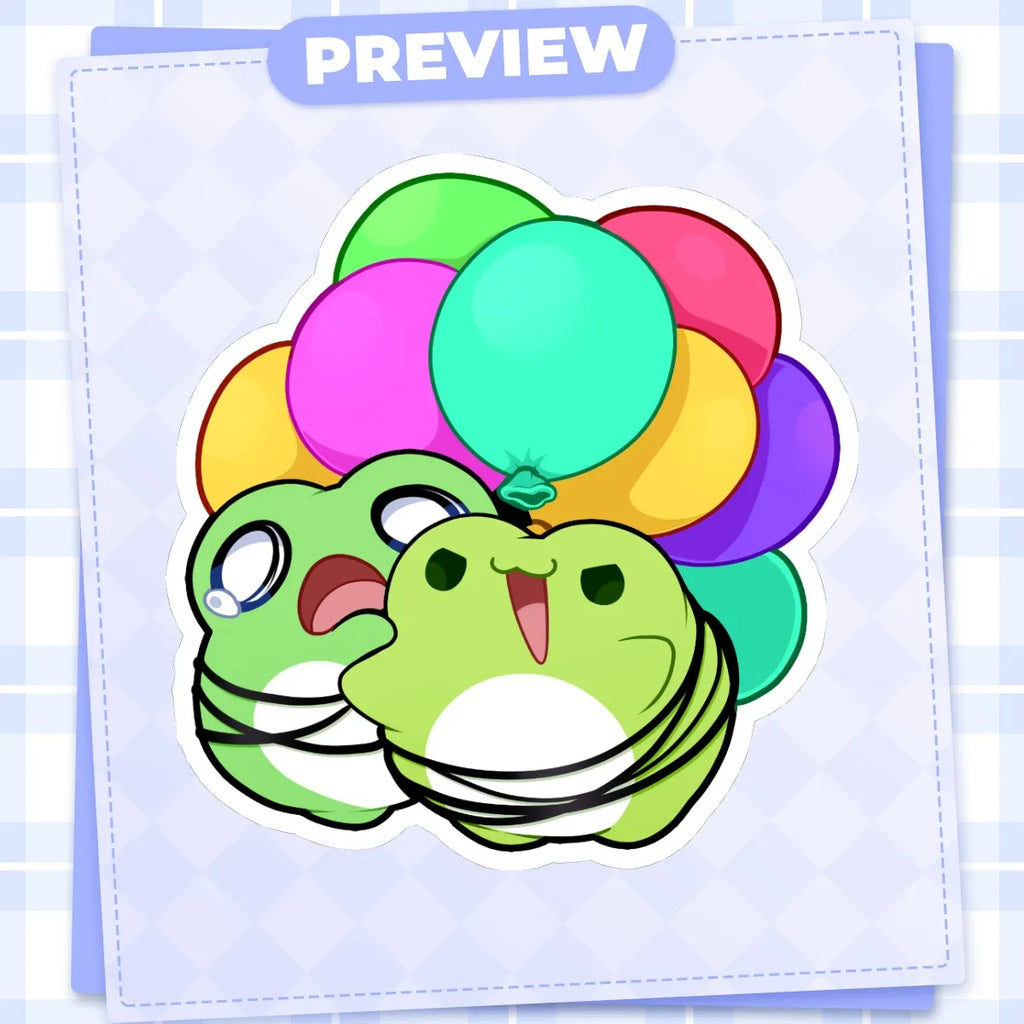 Birthday Frogs - Matte Vinyl Sticker 3"