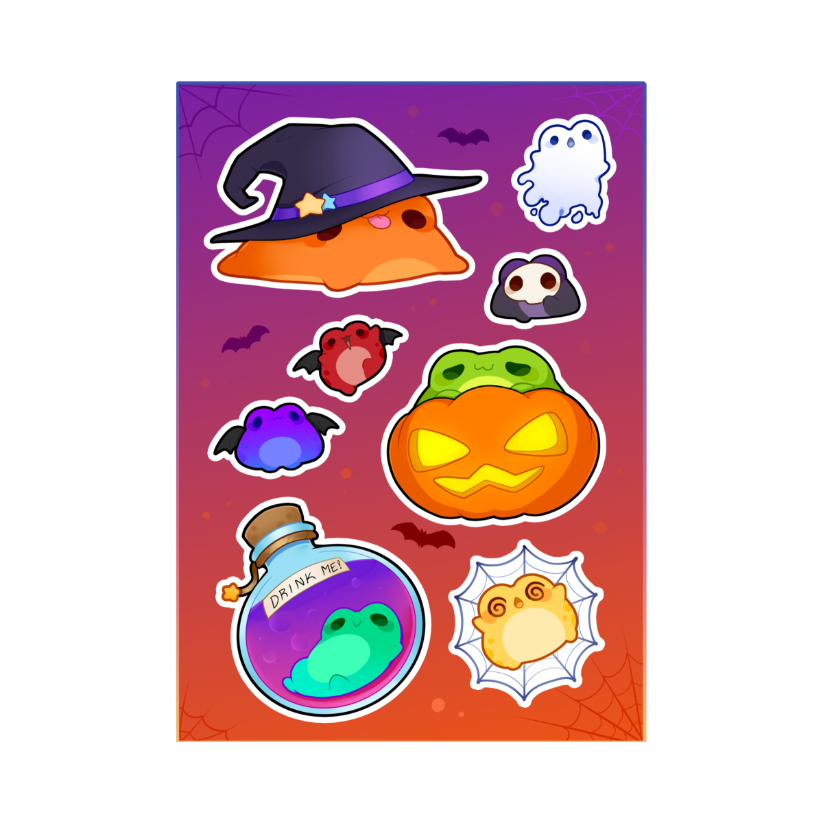 Halloween Froggies - A5 Sticker Sheet