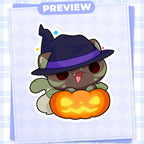 Halloween Bulbacat - Matte Vinyl Sticker 3"