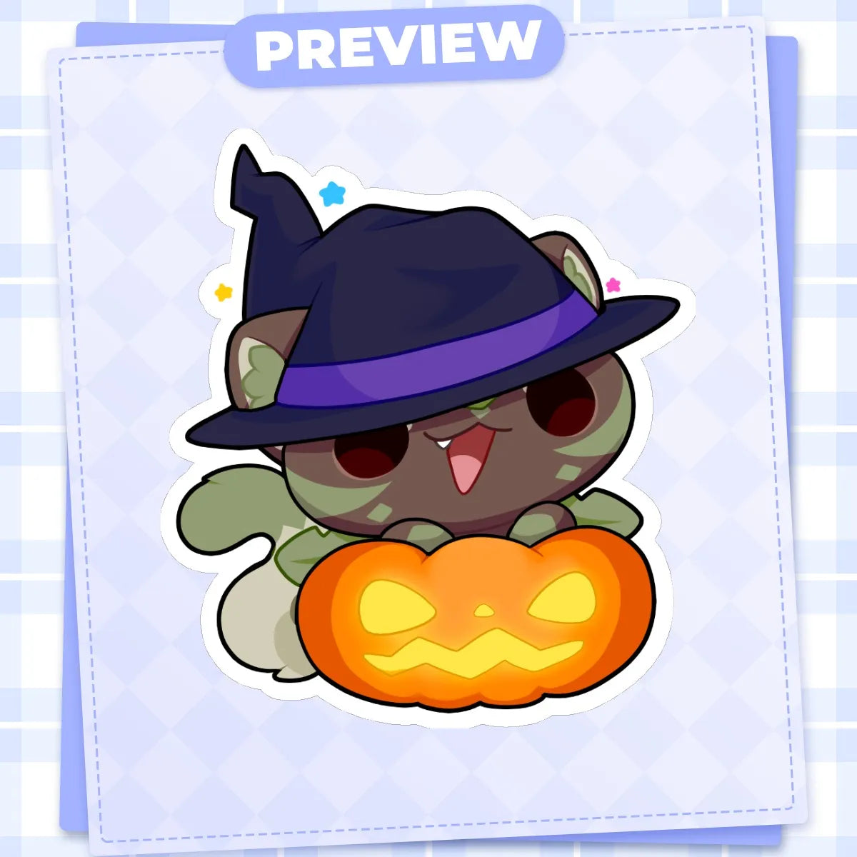 Halloween Bulbacat - Matte Vinyl Sticker 3"