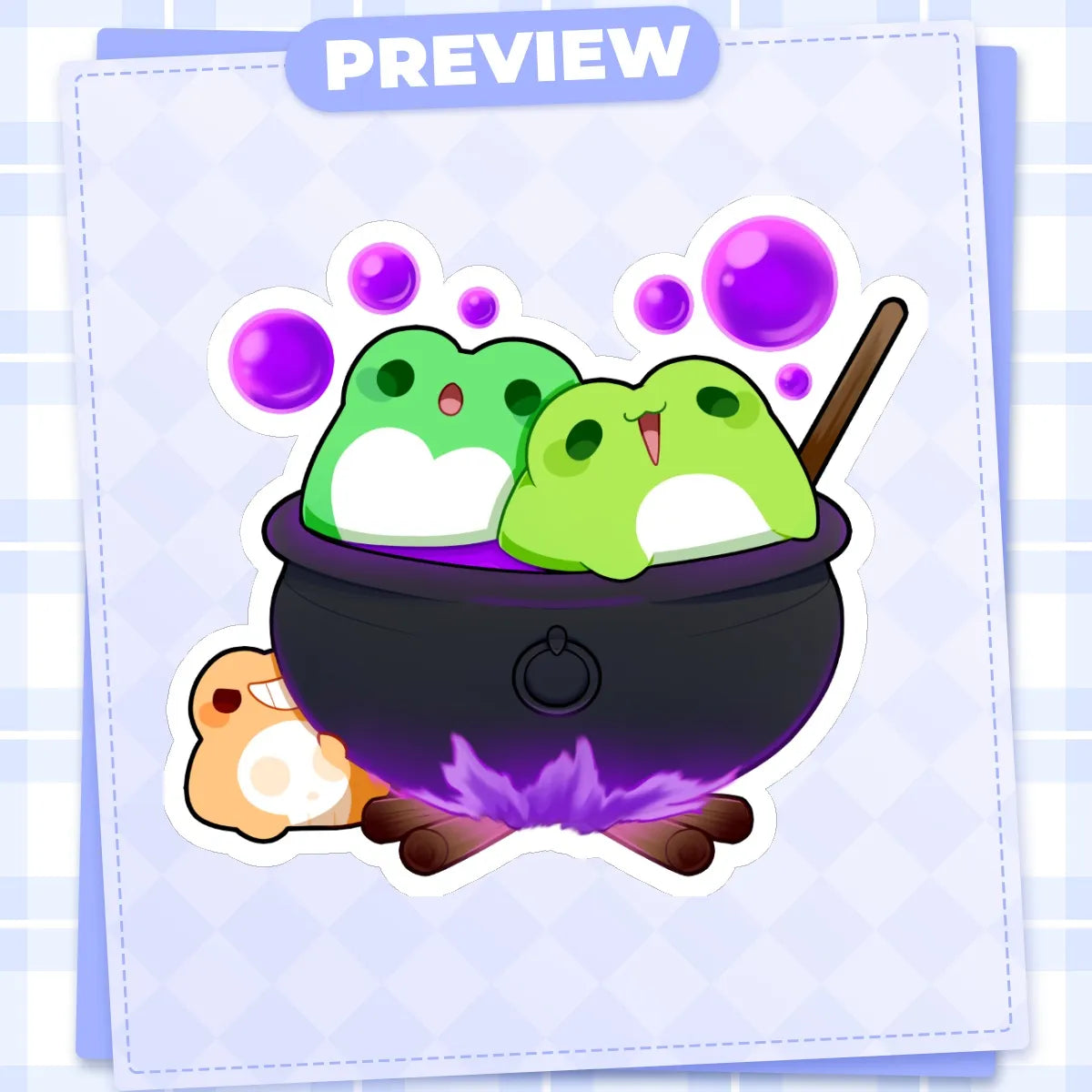 Halloween Beep Meep and Peep - Matte Vinyl Sticker 3"
