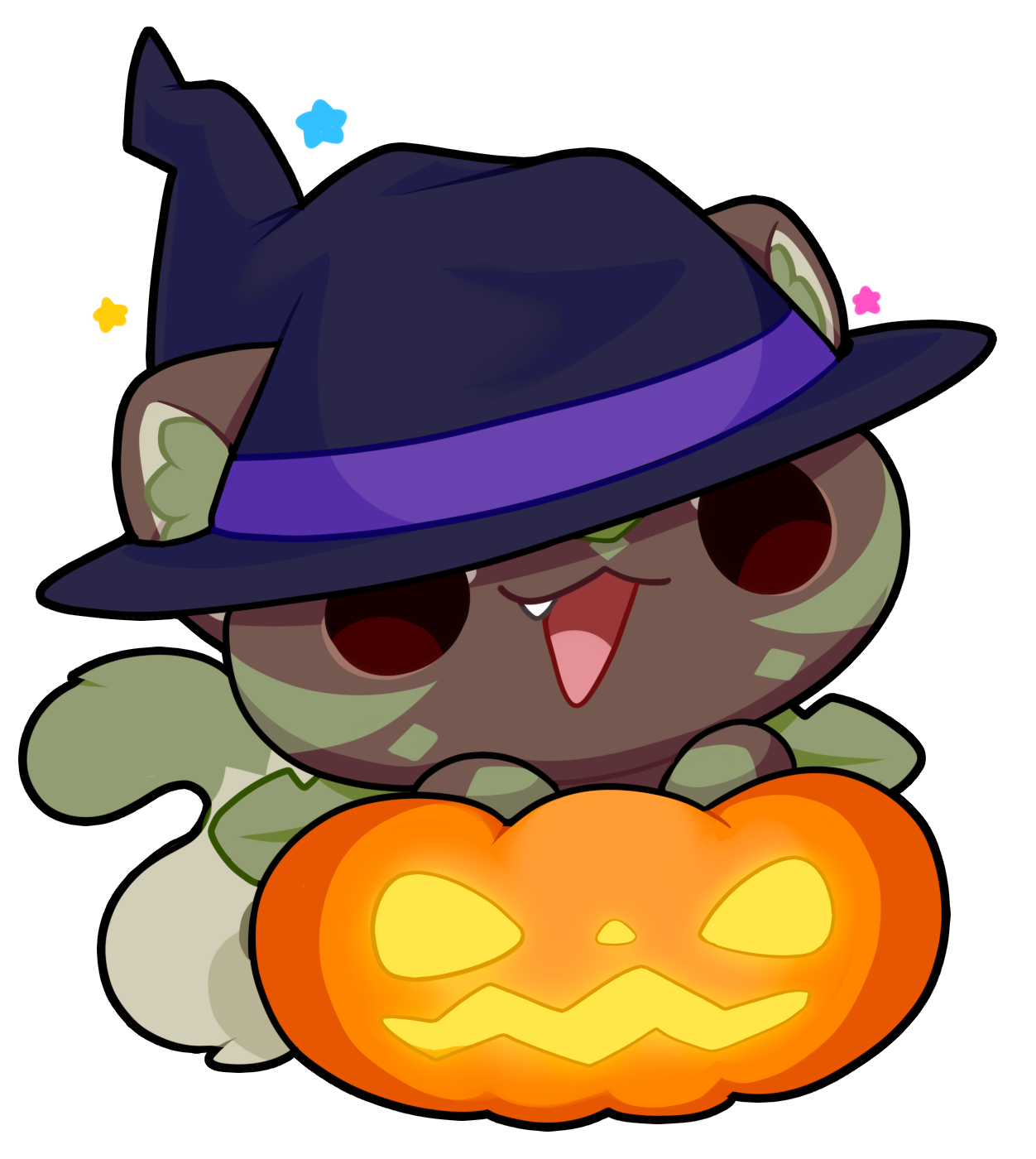 Halloween Bulbacat - Matte Vinyl Sticker 3"