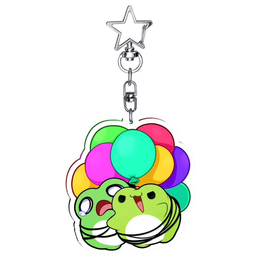 Birthday Frogs - Acrylic Keychain 2.3"
