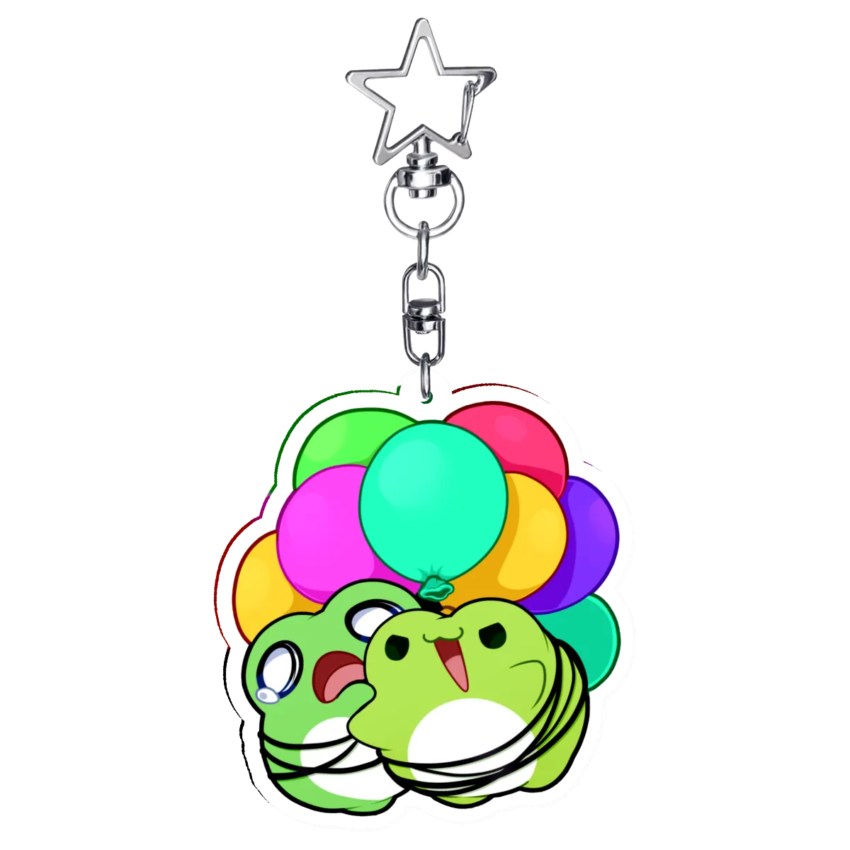 Birthday Frogs - Acrylic Keychain 2.3"