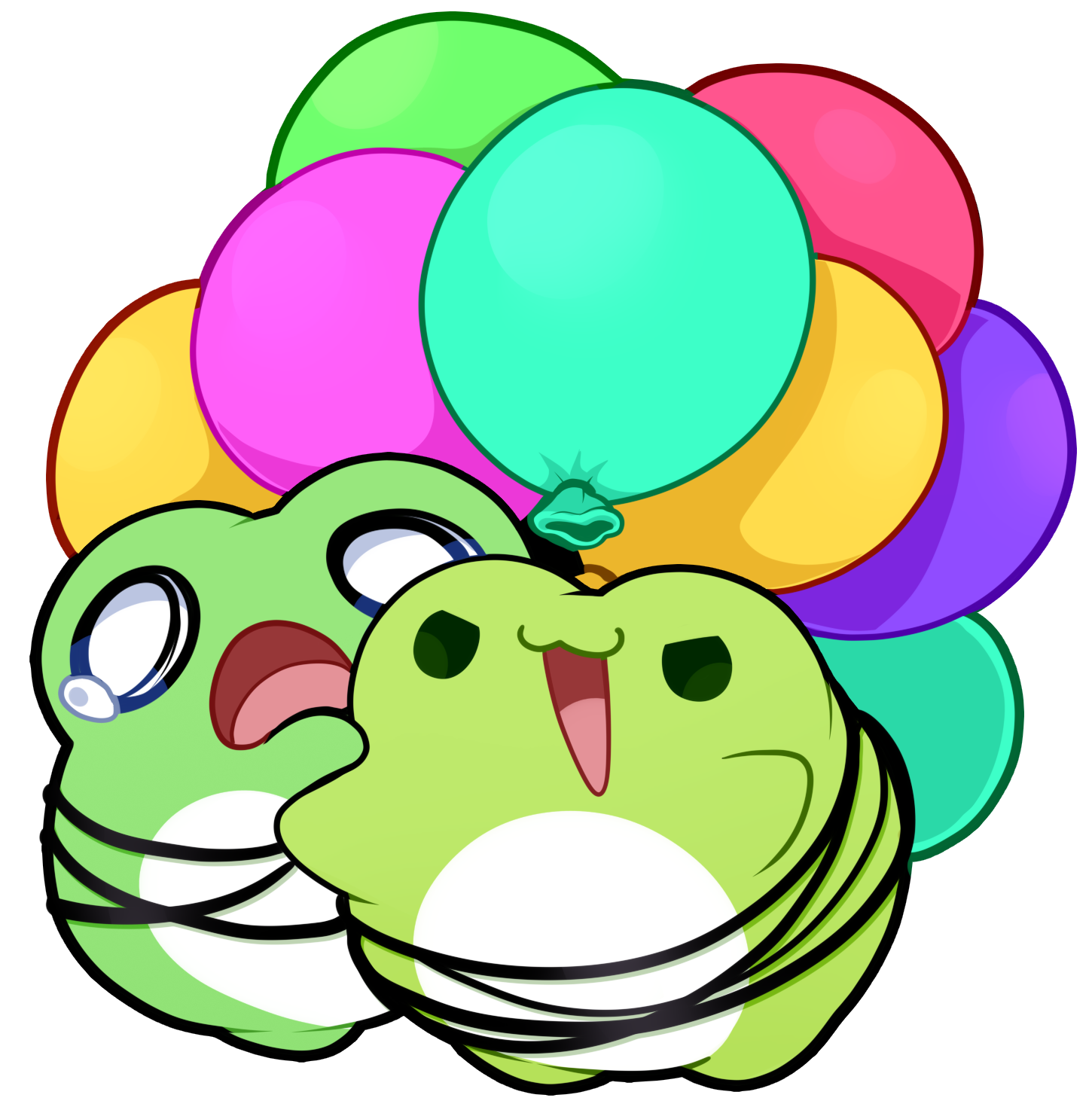 Birthday Frogs - Matte Vinyl Sticker 3"