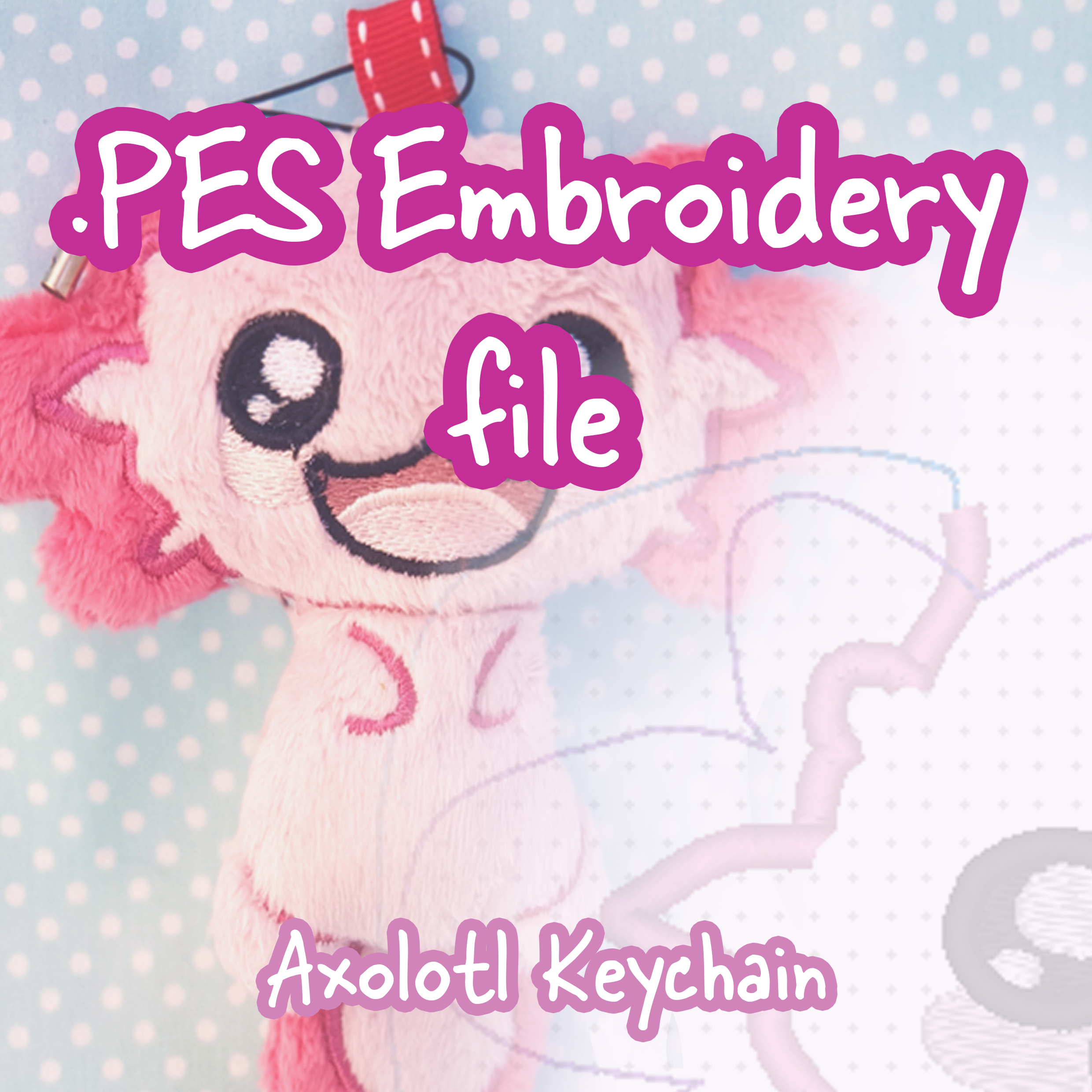 PES Embroidery File - Axolotl