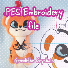 Load image into Gallery viewer, PES Keychain Embroidery File - Fire Dog
