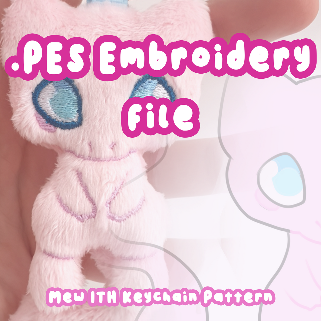 PES Keychain Embroidery File - Cute Cat