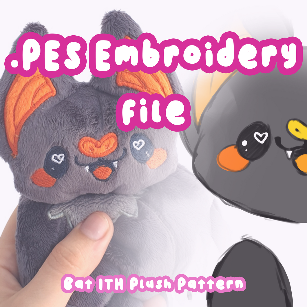 PES Embroidery File - Bat ITH Pattern