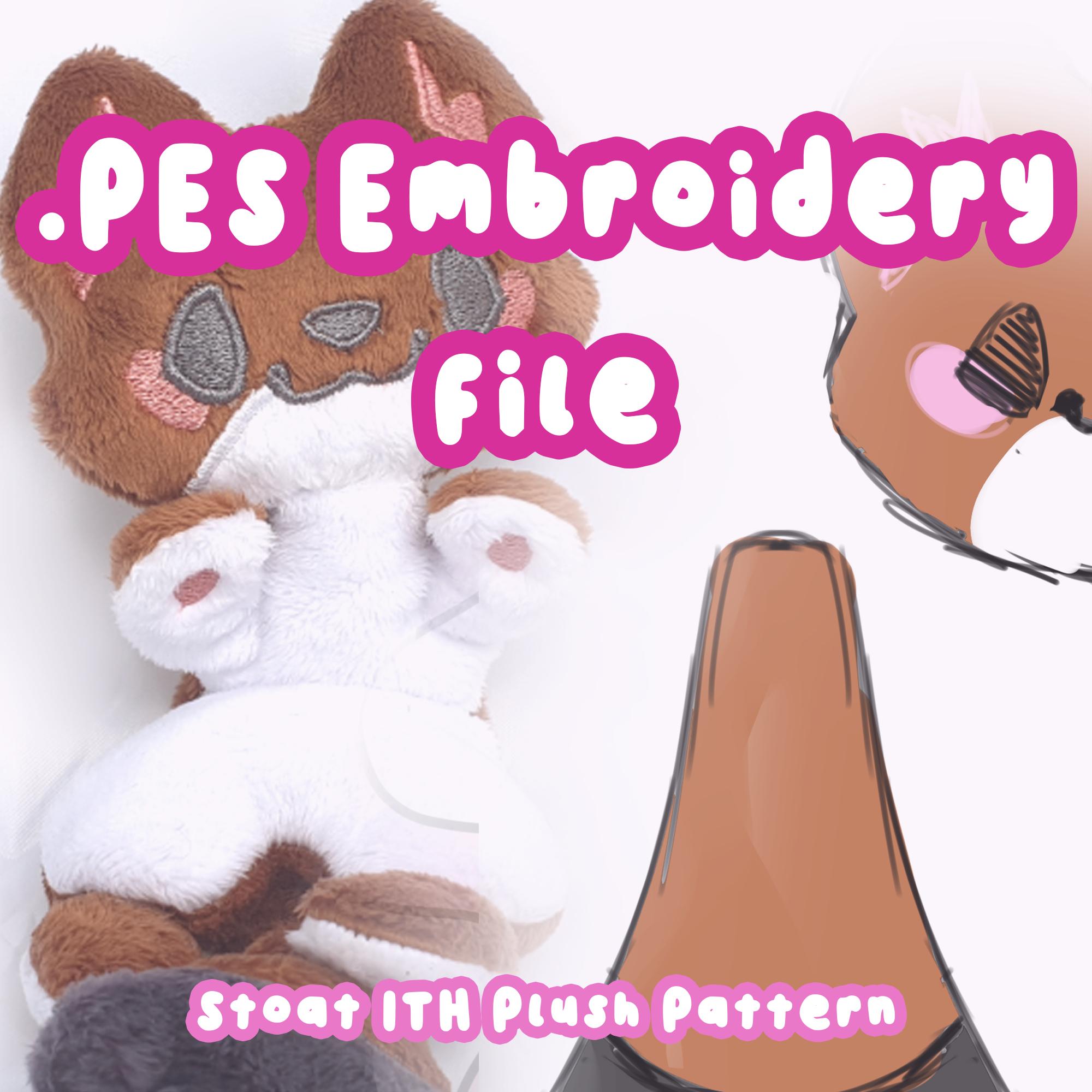 PES Embroidery File - Stoat ITH Pattern