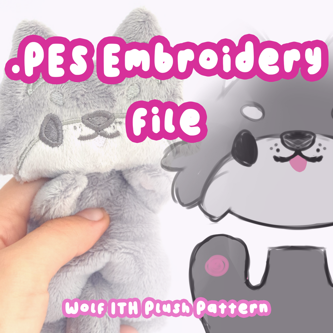 PES Embroidery File - Wolf ITH pattern